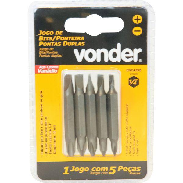 Jogo Bits/Ponteira Crv com 5 peças Pontas Duplas Vonder - 2