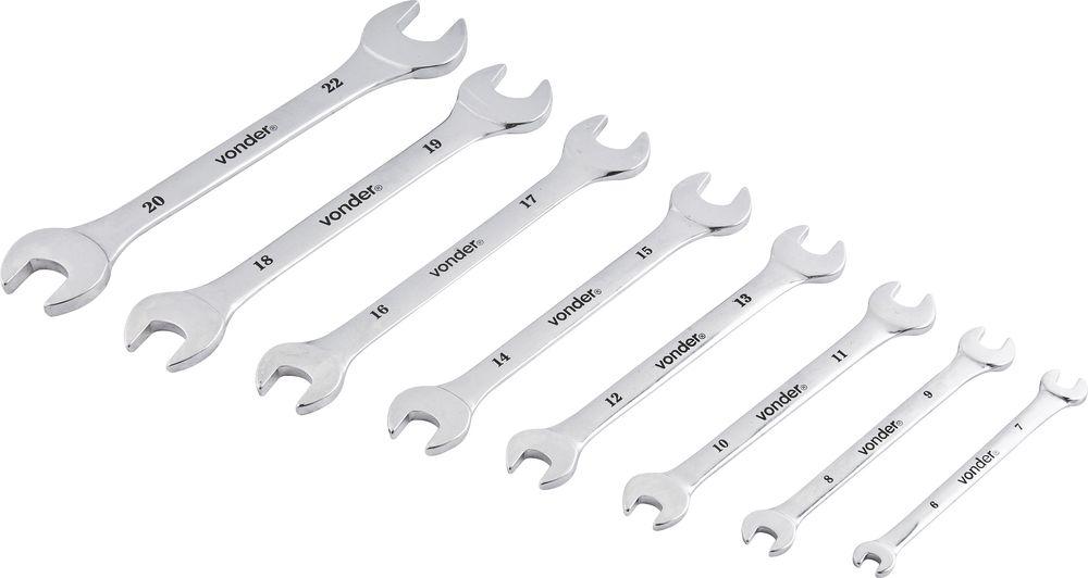 Jogo Chave Fixa 6-22mm Cromo Cromada 8 pçs Est Vonder - 1