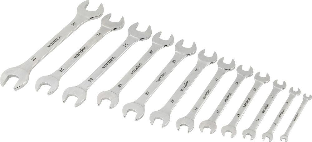 Jogo Chave Fixa 6-32mm Cromo Cromada 12 pçs Es Vonder - 2