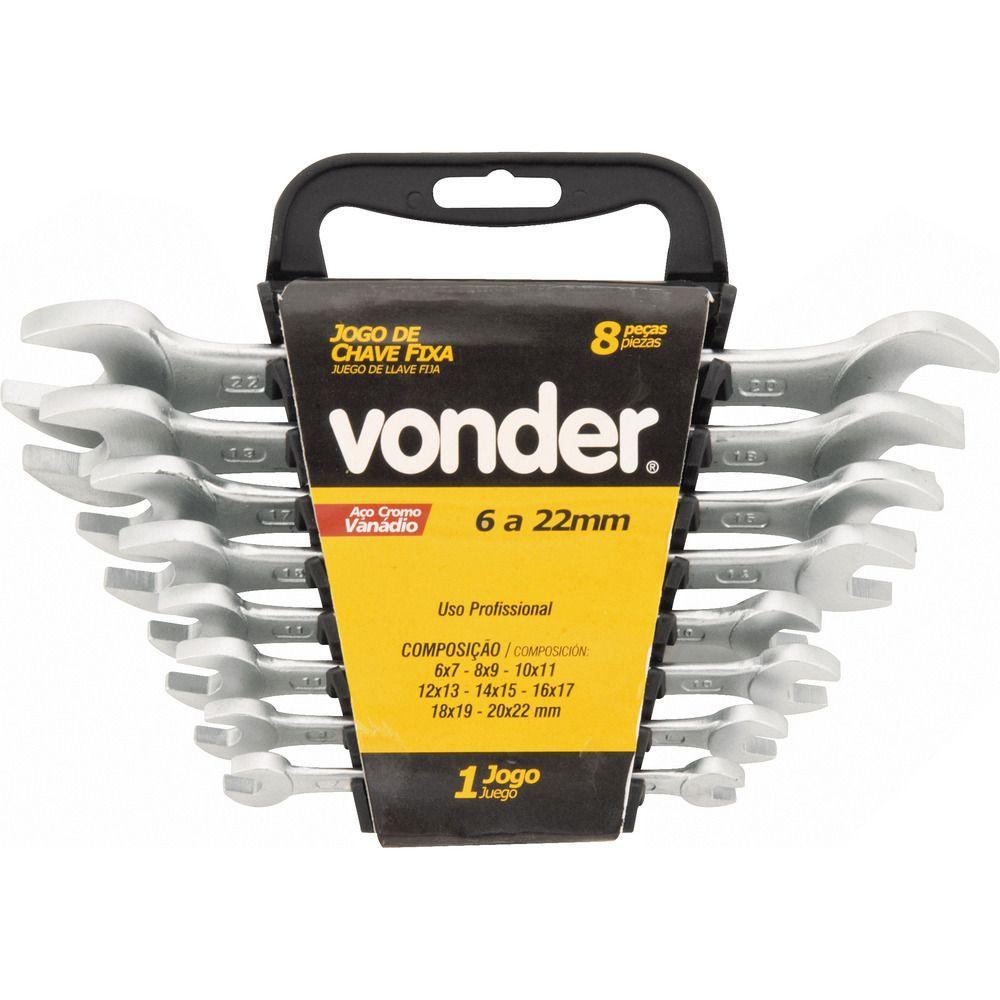 Jogo Chave Fixa 6-17mm Cromo Fosco 6 pçs Supor Vonder - 1