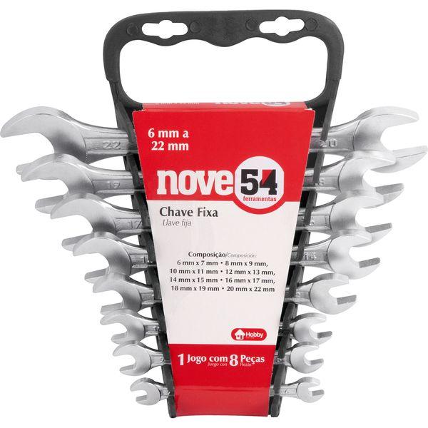 Jogo chave fixa 6-22mm aço carbono c/ 8 pç suporte plástico - 2