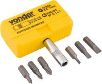 Jogo bits ponteiras 1/4" com 7 peças cromo vanádio - Vonder - 1