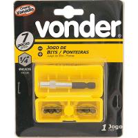 Jogo bits ponteiras 1/4" com 7 peças cromo vanádio - Vonder - 6