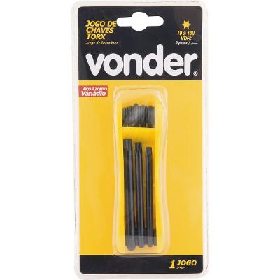 Jogo chave torx t9-t40 canivete plástico vanád. c/ 8 pç vtx2