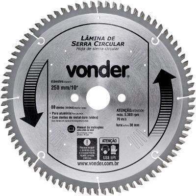Lamina Serra Circular Vídea 250x30x3,2mm 72 Dentes 5300 Rpm 