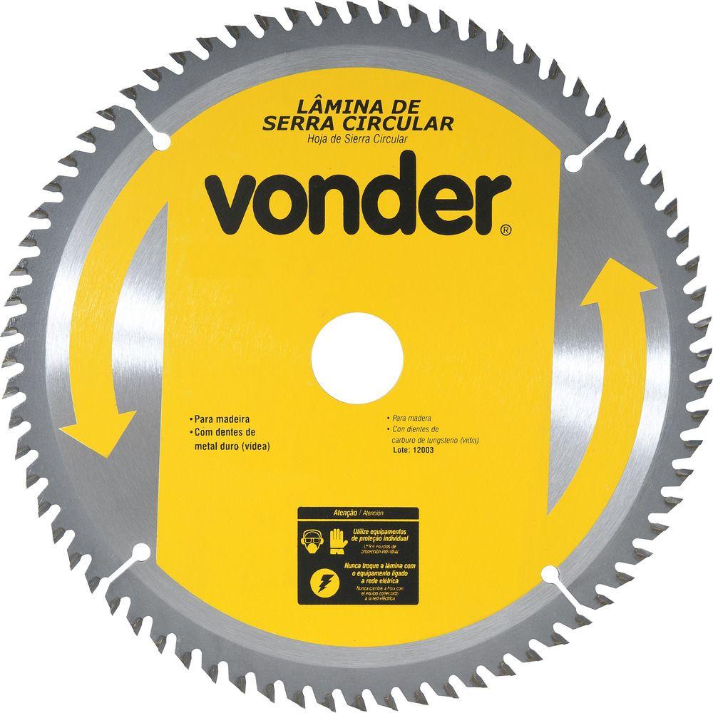 Lâmina Serra Circular Vídea 185x16x2,6mm 60D 7200 Rpm Vonder - 1