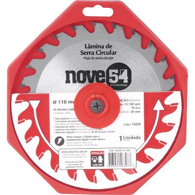 Lamina Serra Circular Vídea 110x20x1,8mm 24 Dentes 12100 Rpm