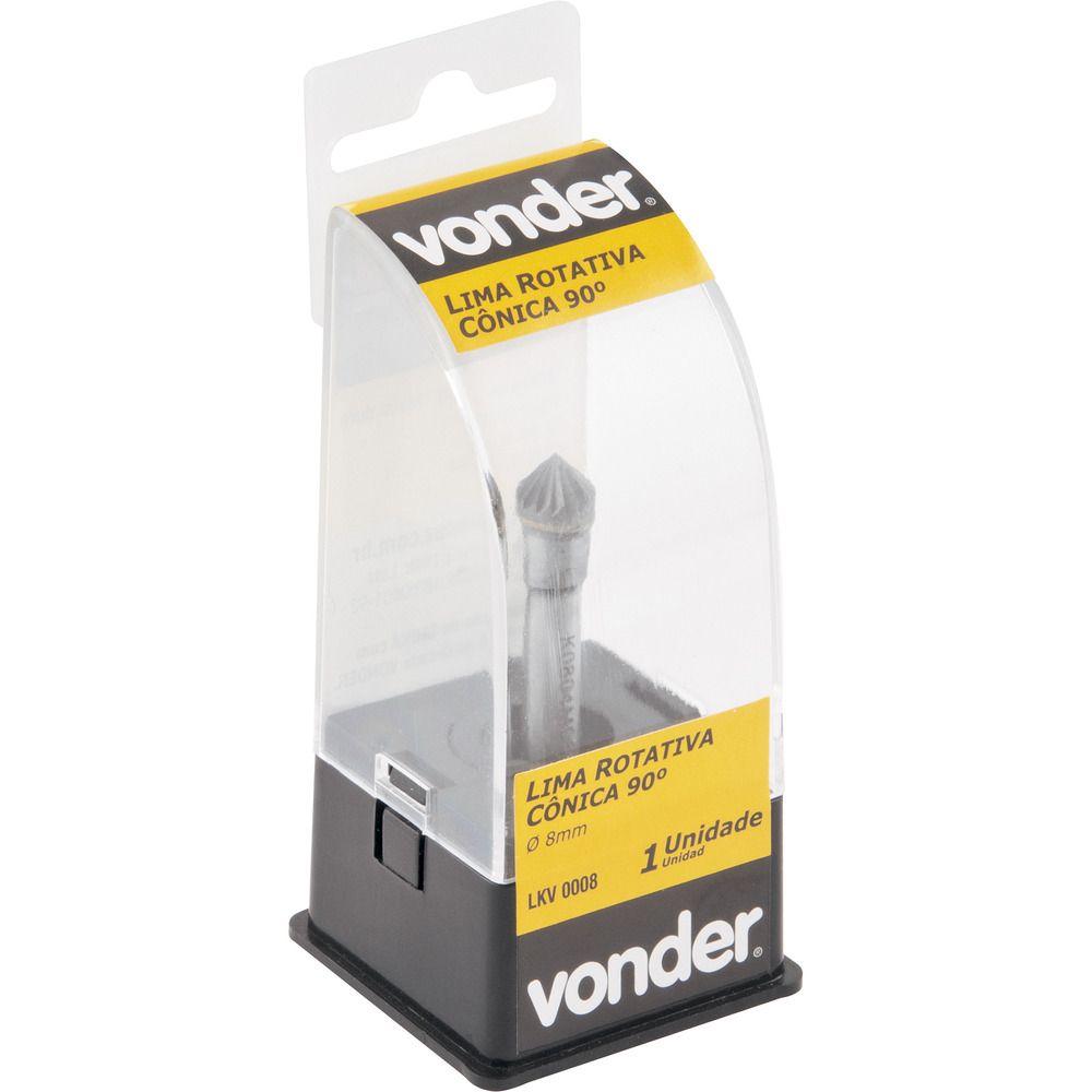 Lima Rotativa Cônica 90° 8 mm x 4 mm com Haste 6 mm Vonder - 2