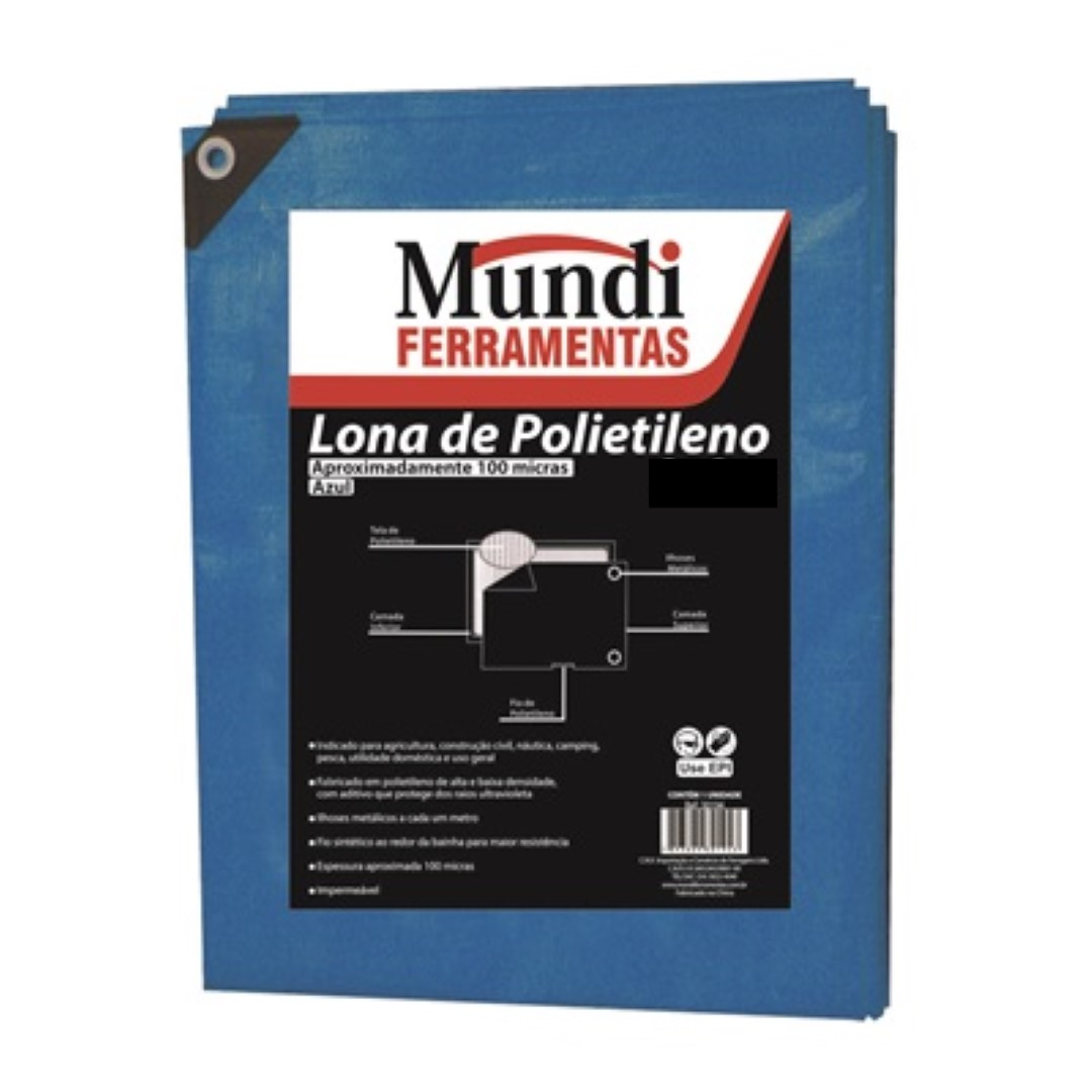 Lona de Polietileno Azul 6x3 metros Mundi - 1