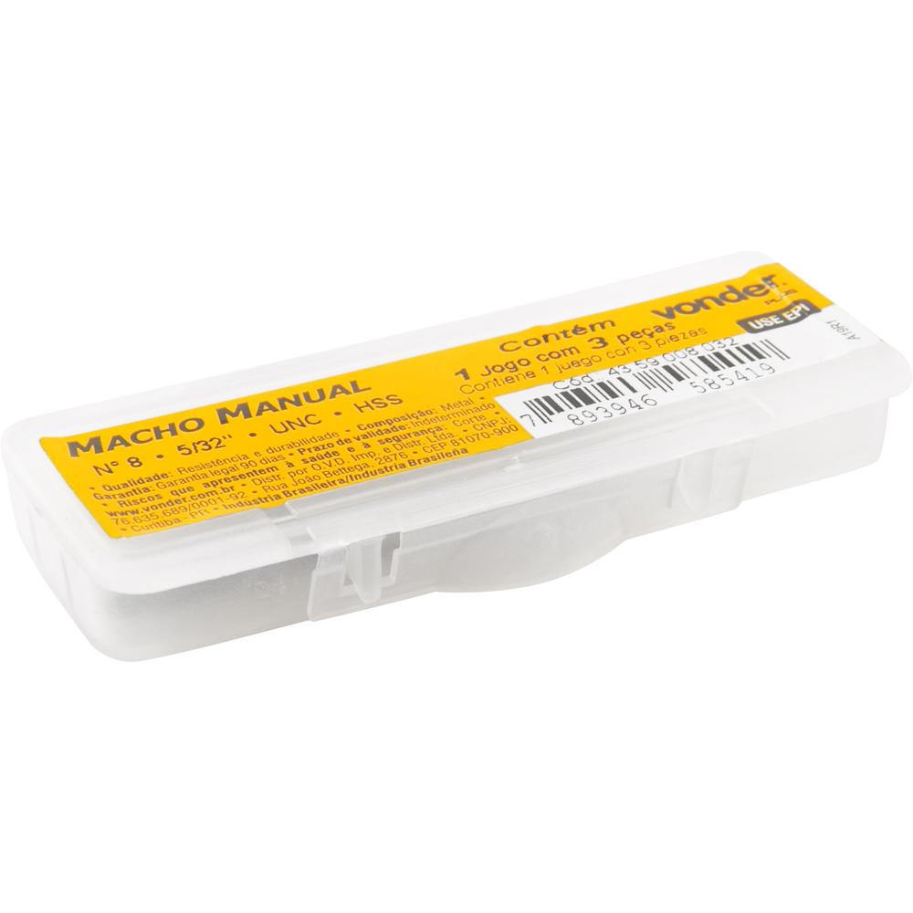 Macho Manual Aço Rápido Nº 8 5/32'' Unc Jogo c/ 3 pçs Vonder - 2