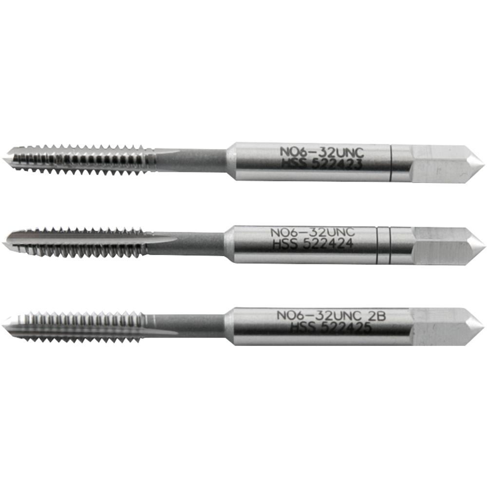 Macho Manual Aço Rápido Nº 6 3/64'' Unc Jogo c/ 3 pçs Vonder - 2