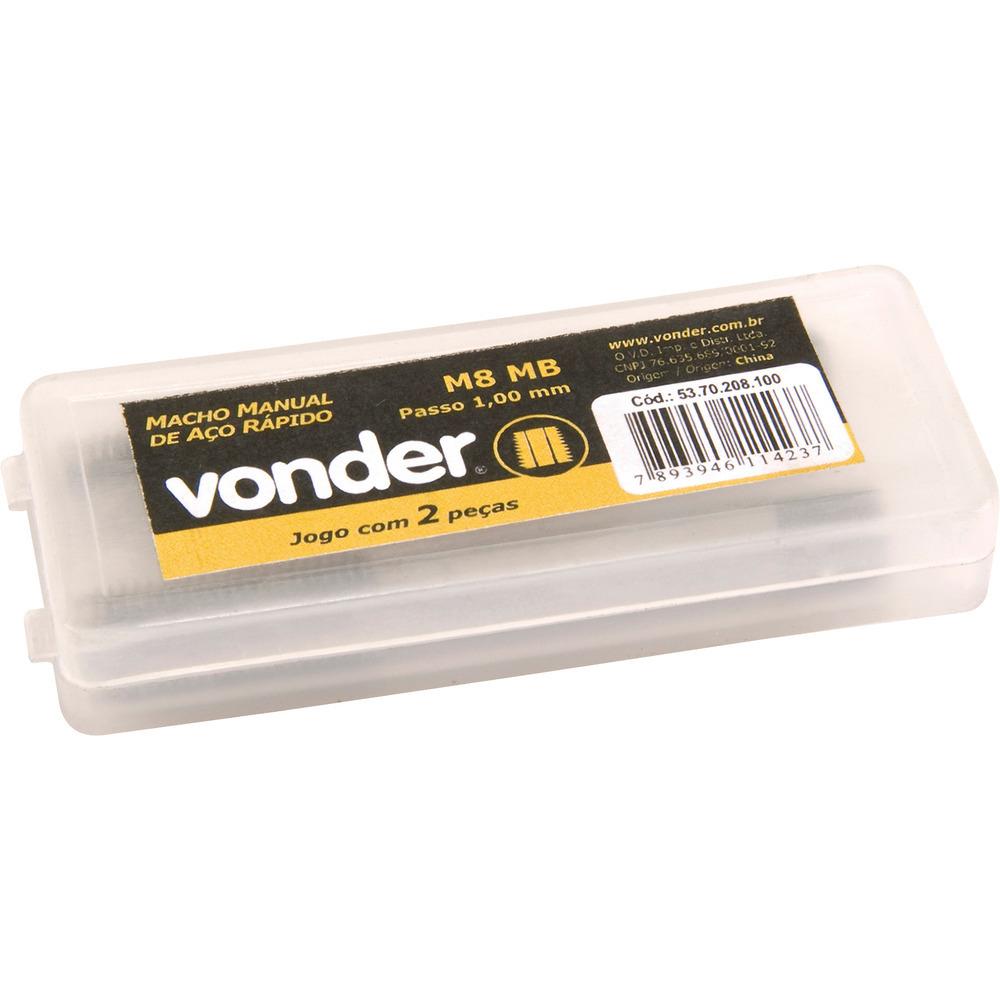 Macho manual aço rápido m10,00x1,25 2 peças din 352 Vonder - 2
