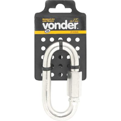 Mosquetão com rosca 1/2" leve galvanizado cartela - Vonder