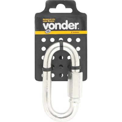 Mosquetão com rosca 3/8" leve galvanizado cartela - Vonder