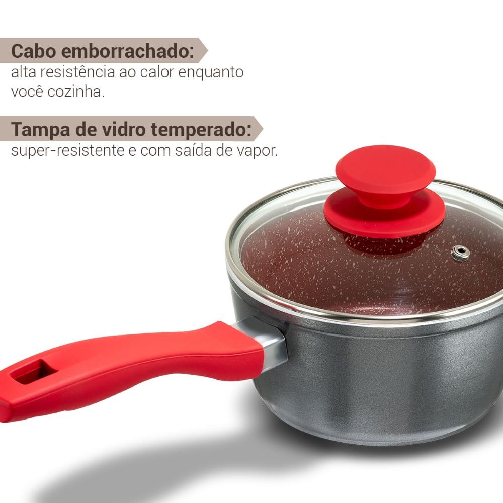 Panela Com Revestimento de Cerâmica Redstone Definitive PPH160APR Philco 1,4L Cabo Emborrachado - 4