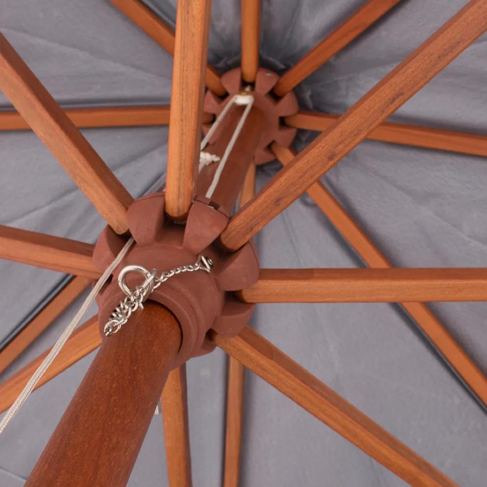 Ombrellone Central Positano em Madeira 4 metros Bege Bel - 2