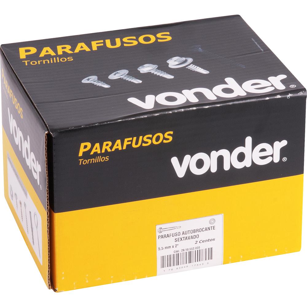 Parafuso Autobrocante Sext. 5,5x2'' com 100 peças Vonder - 3