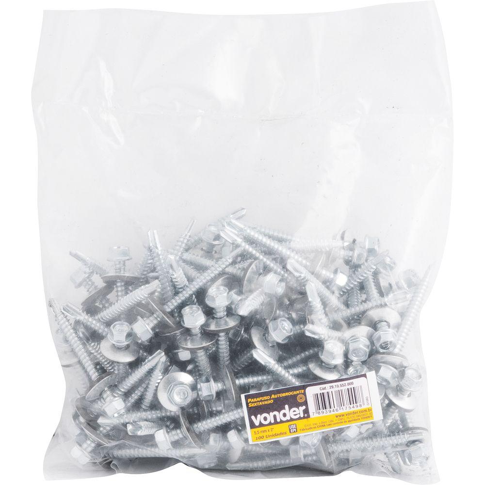 Parafuso Autobrocante Sext. 5,5x2'' com 100 peças Vonder - 4