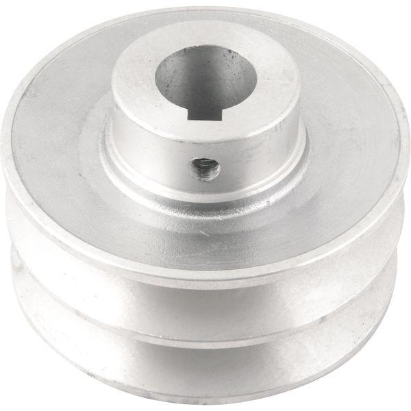 Polia Alumínio 2 Canais Perfil B 100mm com Furo 24mm Vonder - 1