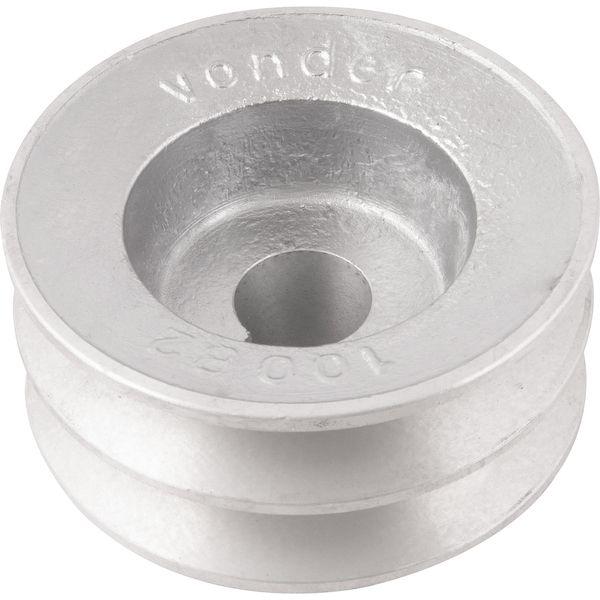 Polia Alumínio 2 Canais Perfil B 100mm com Furo 24mm Vonder - 2