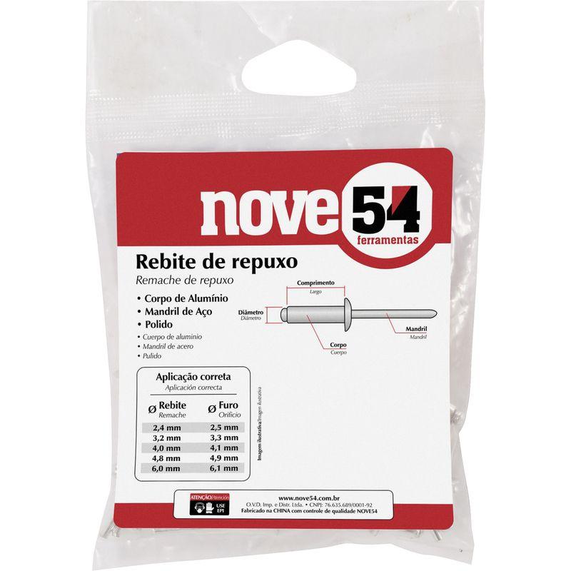 Rebite Repuxo De Alumínio 3,2x10,0mm Mandril Aço Com 100 Peç - 2