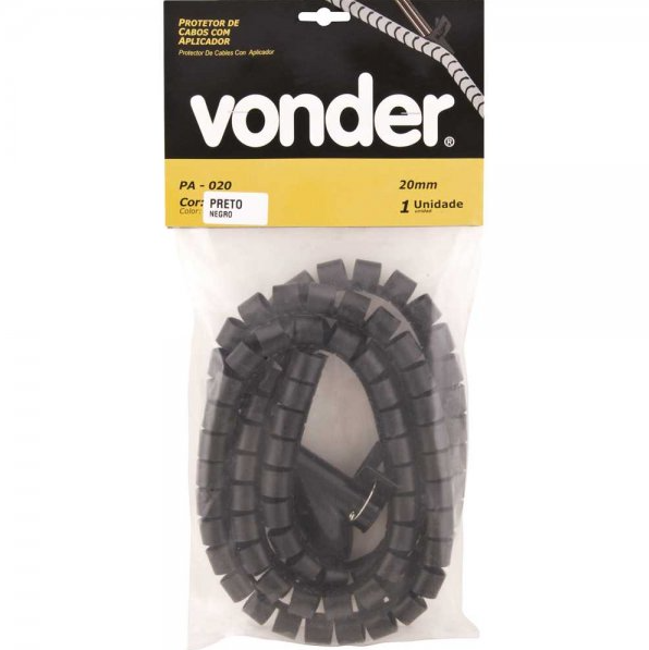 Protetor Cabos Com Aplicador 30mm Preto Vonder - 1