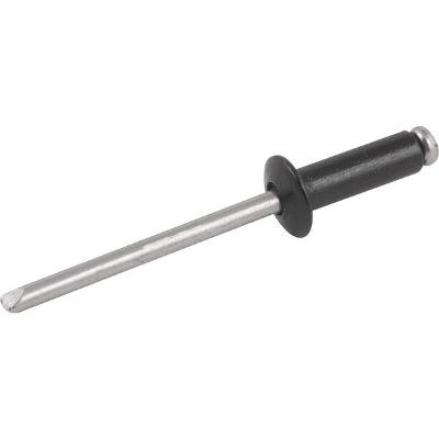Rebite Alumínio Preto 4,0x12mm 412 com 1000 peças - Vonder
