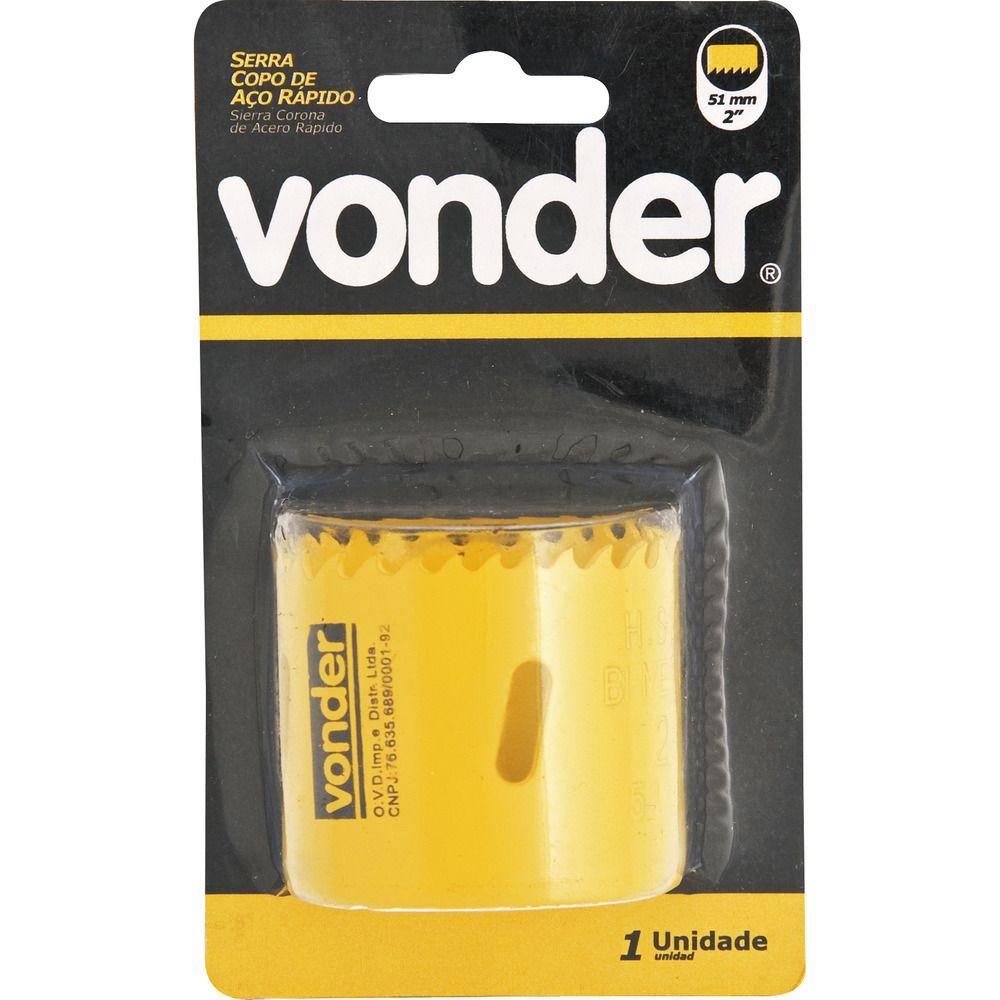 Serra copo aço rápido 43mm bimetálica para metal Vonder - 2