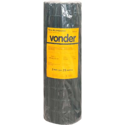 Tela Alambrado Verde 100x50x2,5mm 1,0x25 metros - Vonder