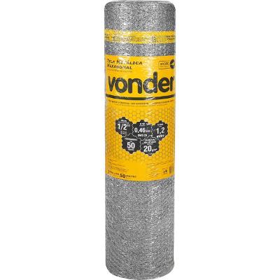Tela Metálica Viveiro Hex Malha 1/2'' BWG26 1,2m 50m Vonder