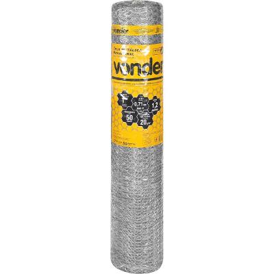 Tela Metálica Pinteiro Hex Malha 1'' BWG22 1,2m 50m Vonder
