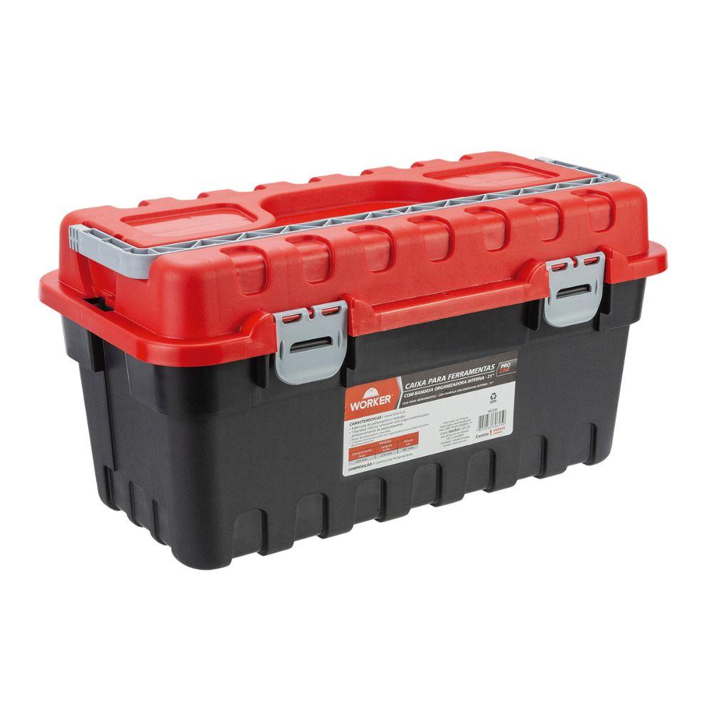 Caixa Plástica Para Ferramentas 21'' Com Bandeja Worker - 5