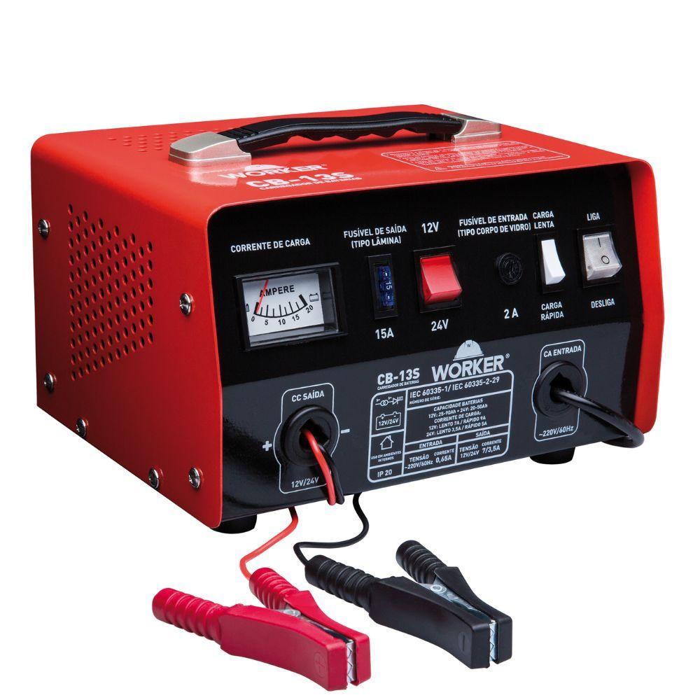 Carregador De Bateria 50/90Ah 12/24V 127V CB13S Worker - 4