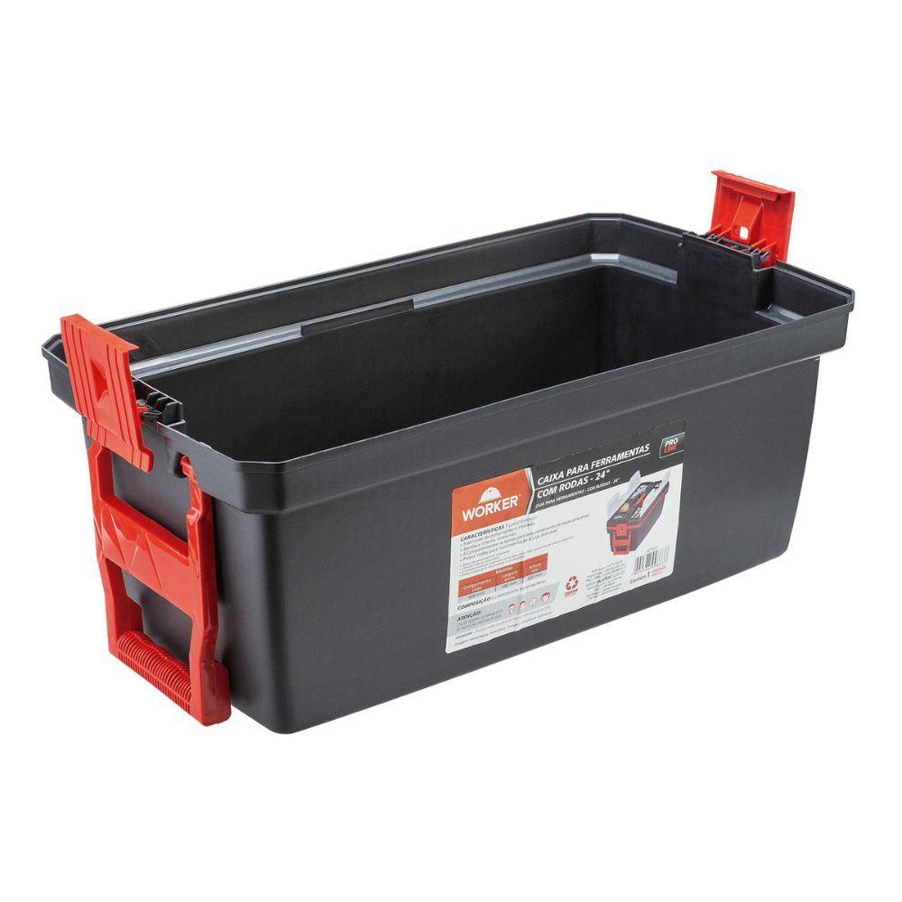 Caixa Plástica Para Ferramentas 24'' Com Rodas Worker - 5