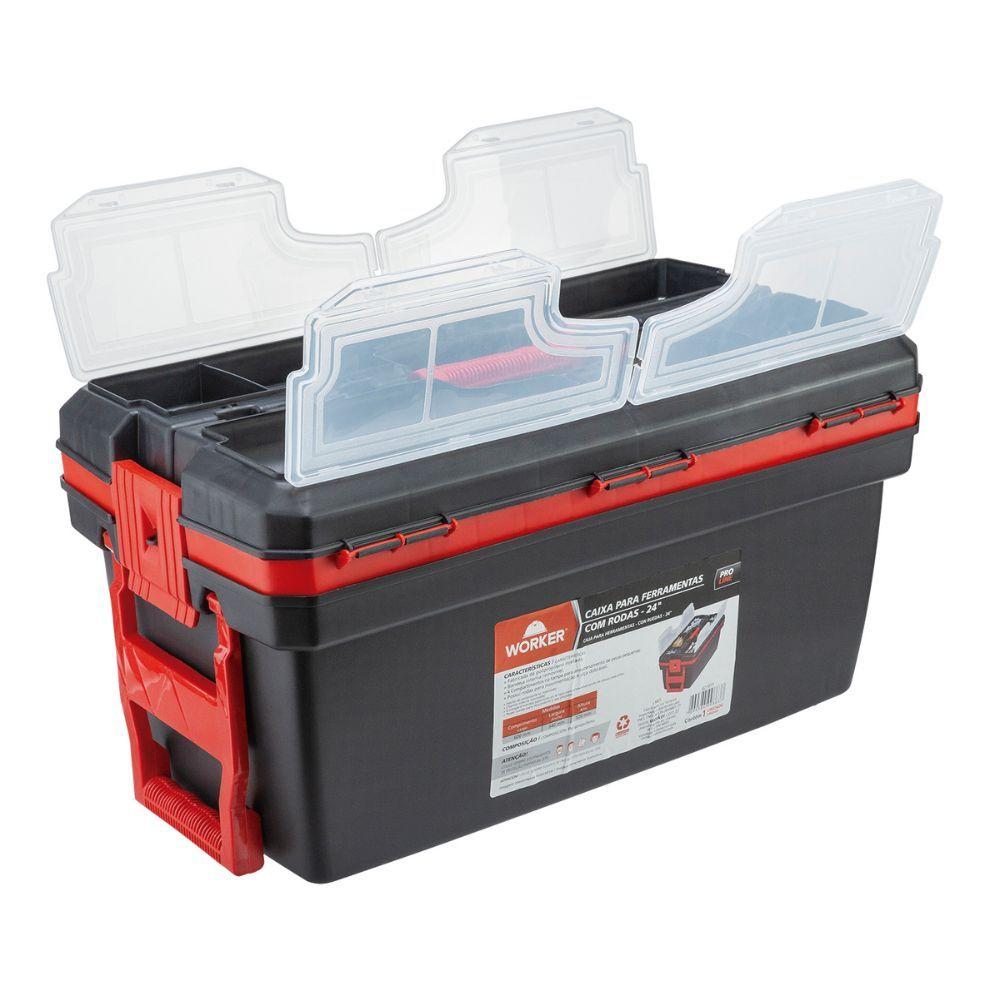 Caixa Plástica Para Ferramentas 24'' Com Rodas Worker - 7