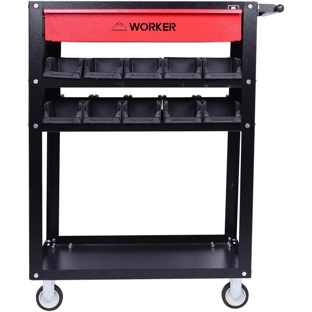 Carro Para Ferramentas Desmontável Com 2 Bandejas e 1 Gaveta Worker - 2