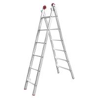 Escada dupla extensiva em alumínio 7 degraus capacidade 120kg Worker - 1
