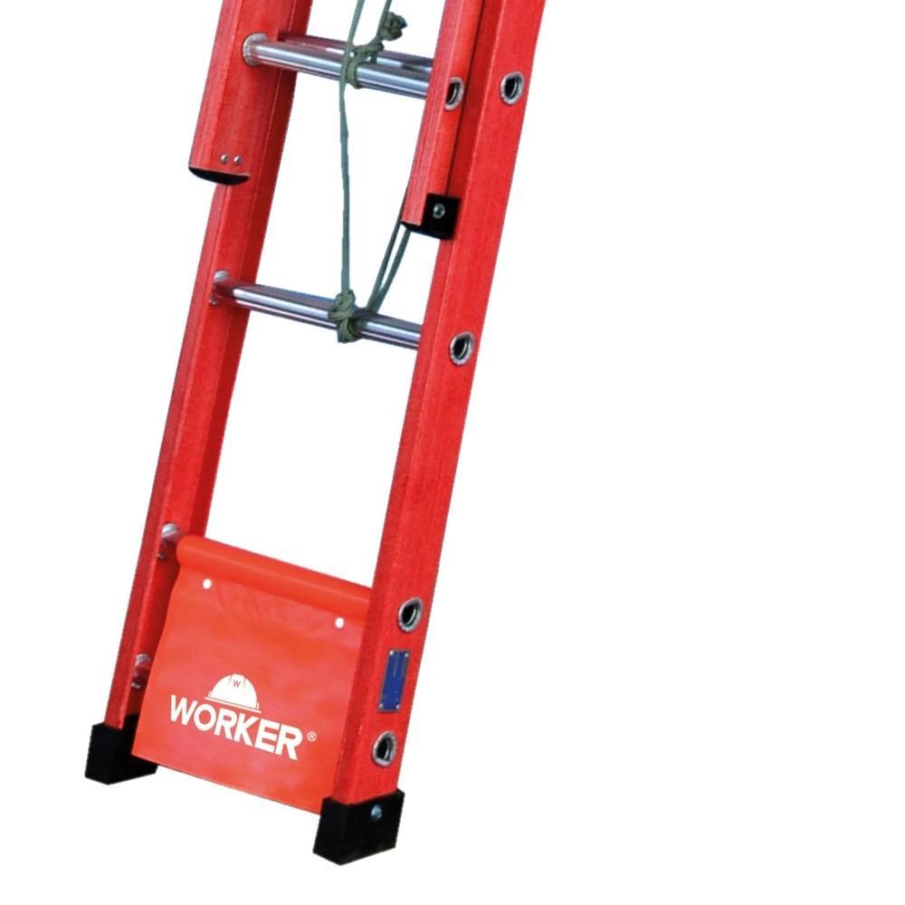 Escada Extensiva Em Fibra 14/24 Degraus Capacidade 110Kg Worker - 2