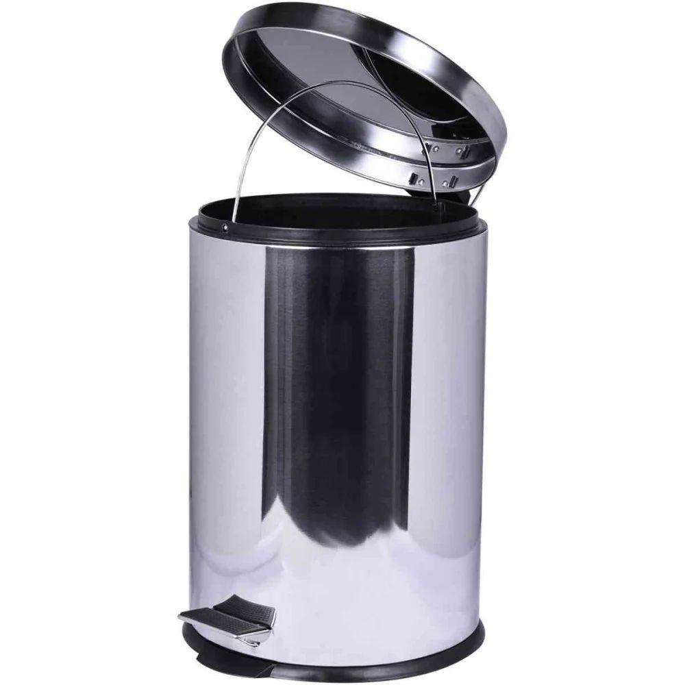 Lixeira Redonda 5 Litros Aço Inox Com Pedal Kala - 2