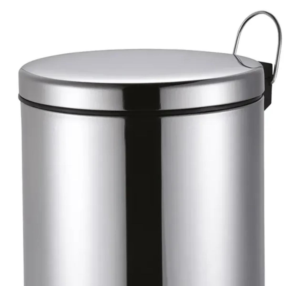 Lixeira Redonda 12 Litros Aço Inox Com Pedal Kala - 5
