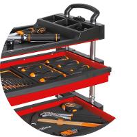Carrinho de Ferramentas Tipo Trolley Rebatível 2 Gavetas com 6 Tabuleiros Vermelho C27S-R Beta - 5