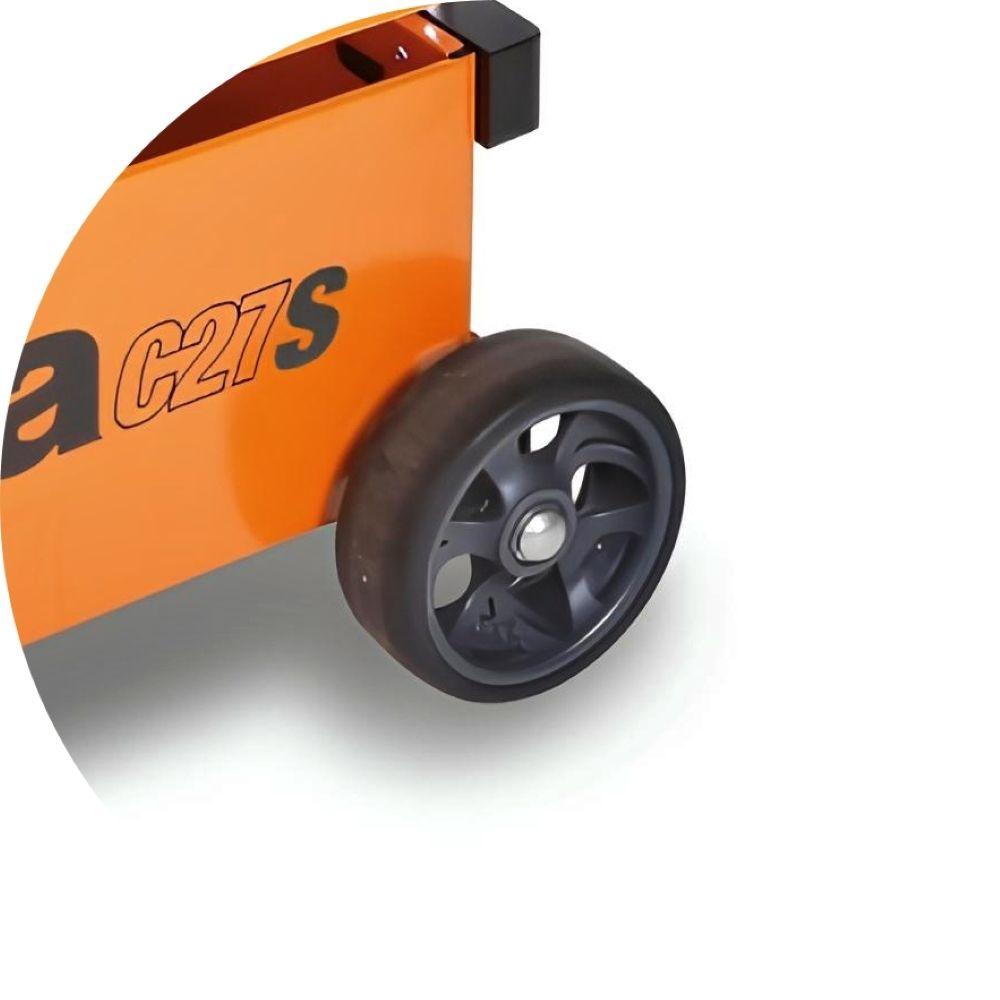 Carrinho de Ferramentas Tipo Trolley Rebatível 2 Gavetas com 6 Tabuleiros Laranja C27S/O Beta - 10