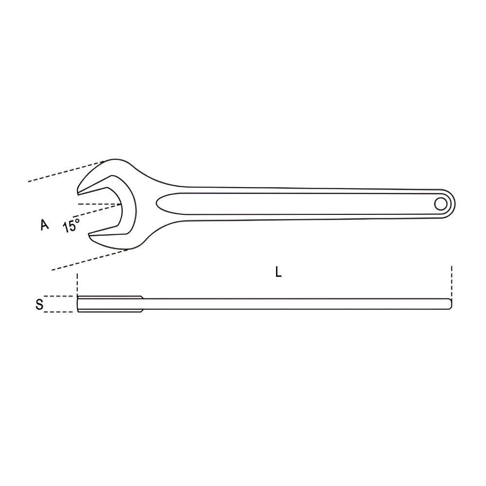 Chave Fixa de Boca Fosfatizada 105mm DIN 894 53 105 Beta - 2