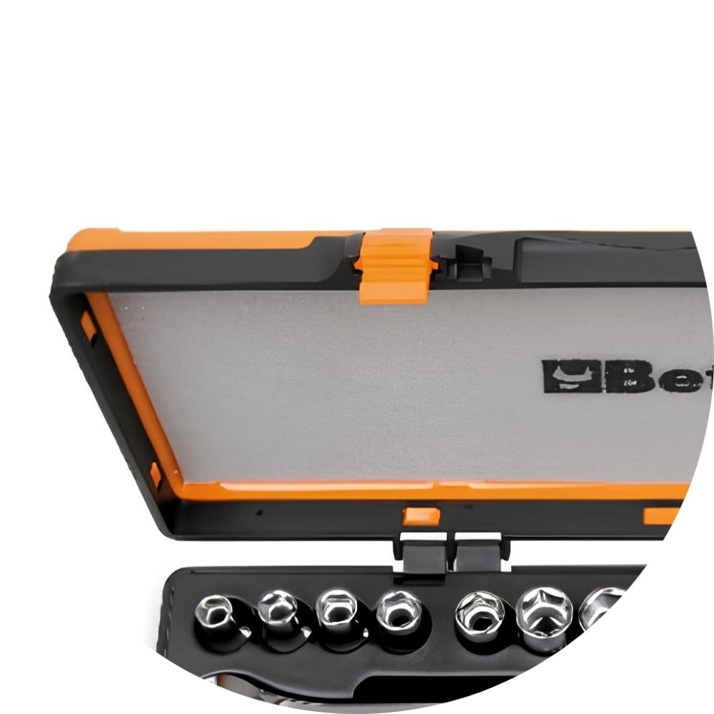 Jogo de Soquetes Estriados 1/2'' com 17 peças Catraca Reversível e Estojo Metálico 920B/C12 Beta - 6