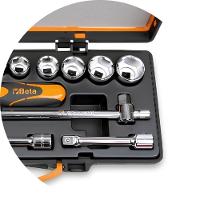 Jogo de Soquetes Estriados 1/2'' com 17 peças Catraca Reversível e Estojo Metálico 920B/C12 Beta - 3