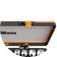 Jogo de Soquetes Estriados 1/2'' com 17 peças Catraca Reversível e Estojo Metálico 920B/C12 Beta - 5