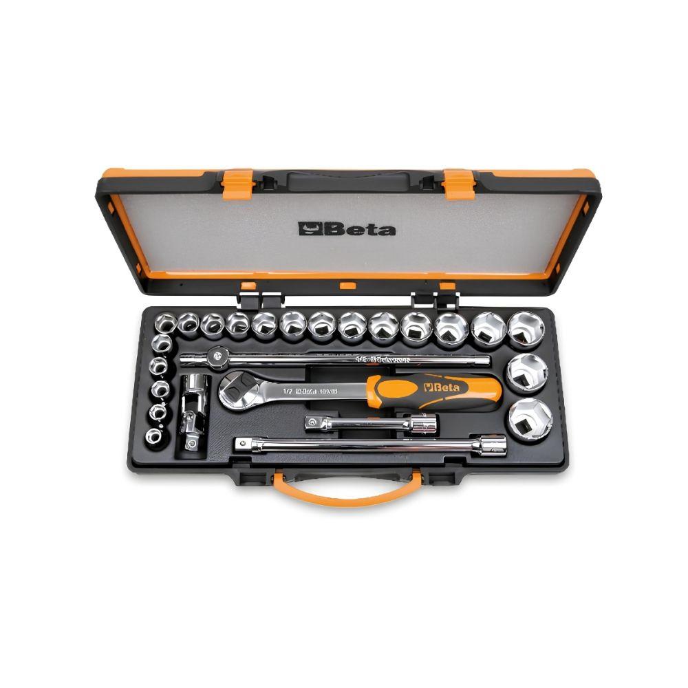 Jogo de Soquetes Sextavados 1/2'' com Catraca Acessórios em Estojo Metálico 920A/C20Q - 1