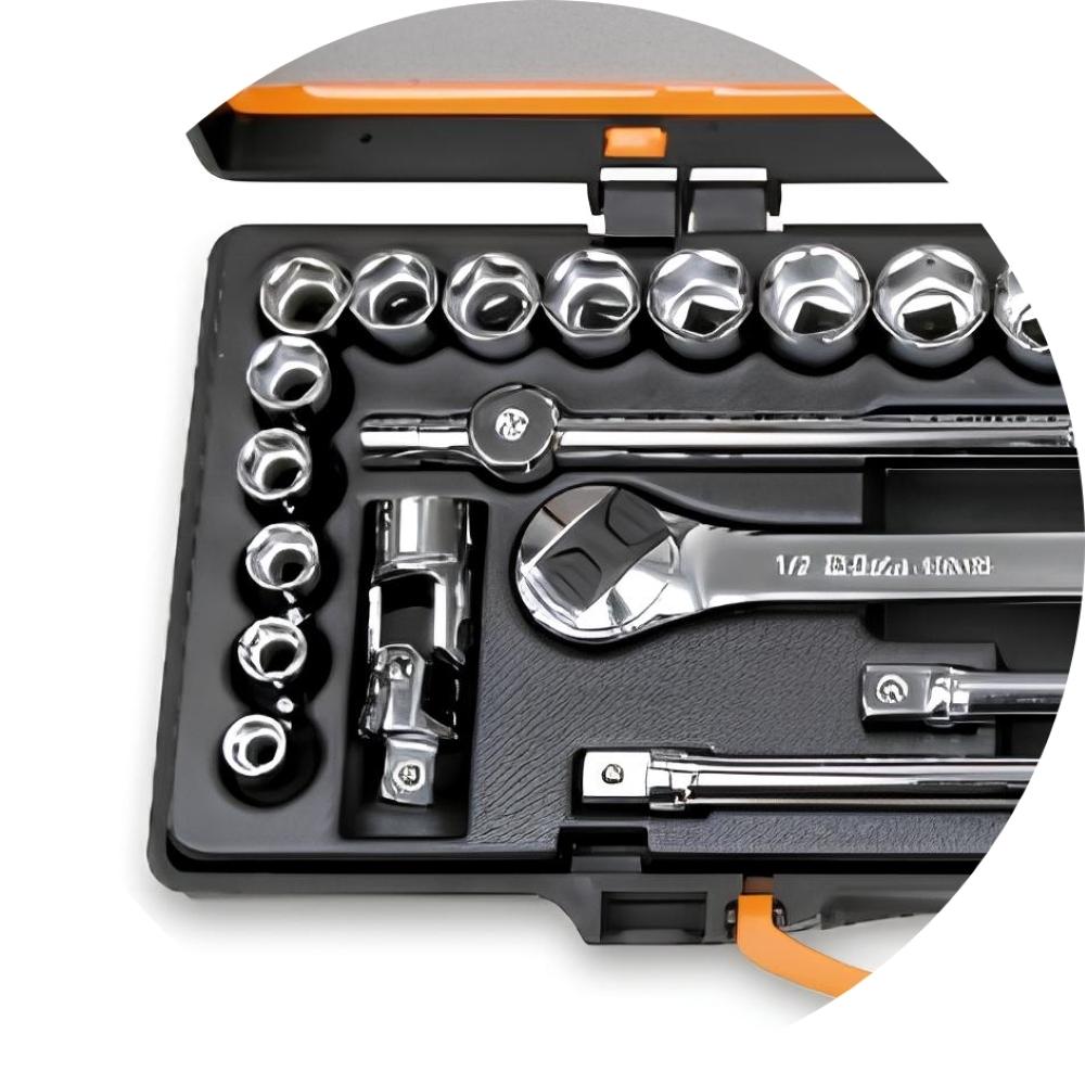 Jogo de Soquetes Sextavados 1/2'' com Catraca Acessórios em Estojo Metálico 920A/C20Q - 3
