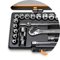 Jogo de Soquetes Sextavados 1/2'' com Catraca Acessórios em Estojo Metálico 920A/C20Q - 3