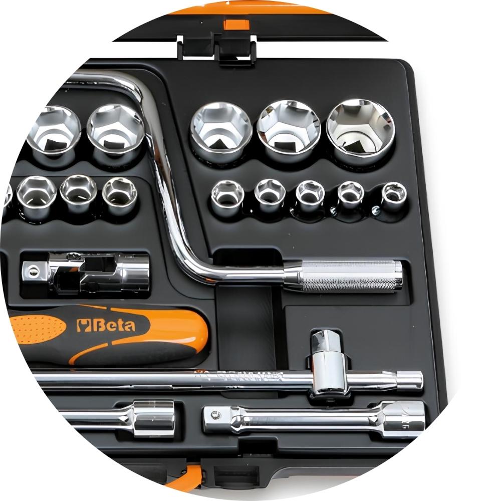 Jogo de Soquetes Estriados 1/2'' com Acessórios Catraca Chave Manivela 920B/C21 Beta - 3